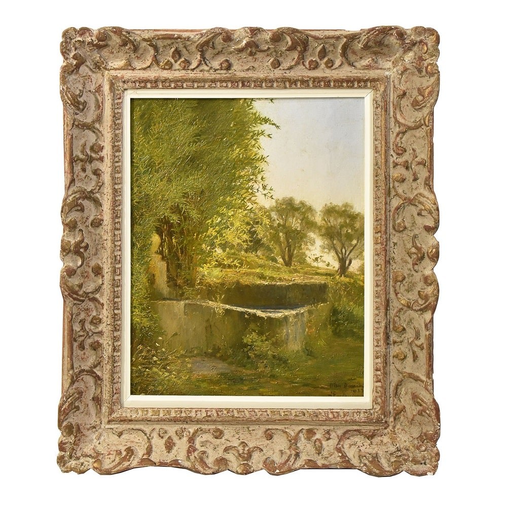 QP626 1 antique oil painting landscape natural painting XIX.jpg